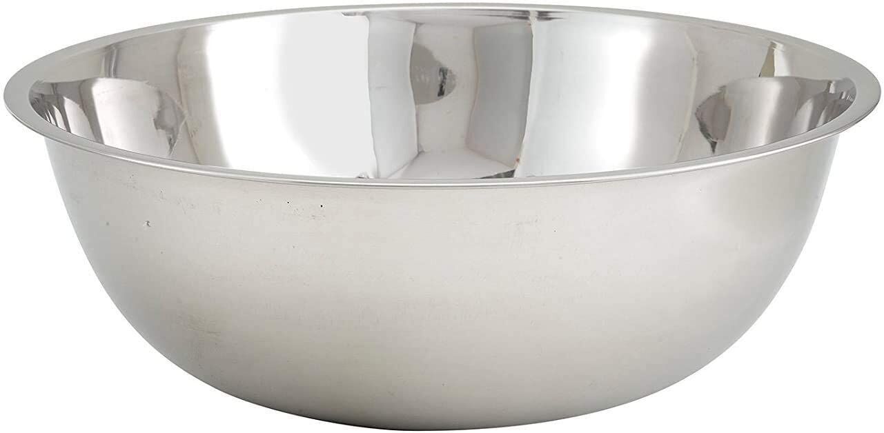A set of metal bowls